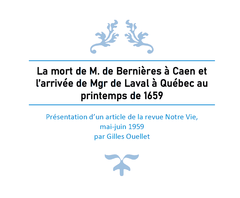 Aperçu de l’article historique du père Charles Du Chesnay