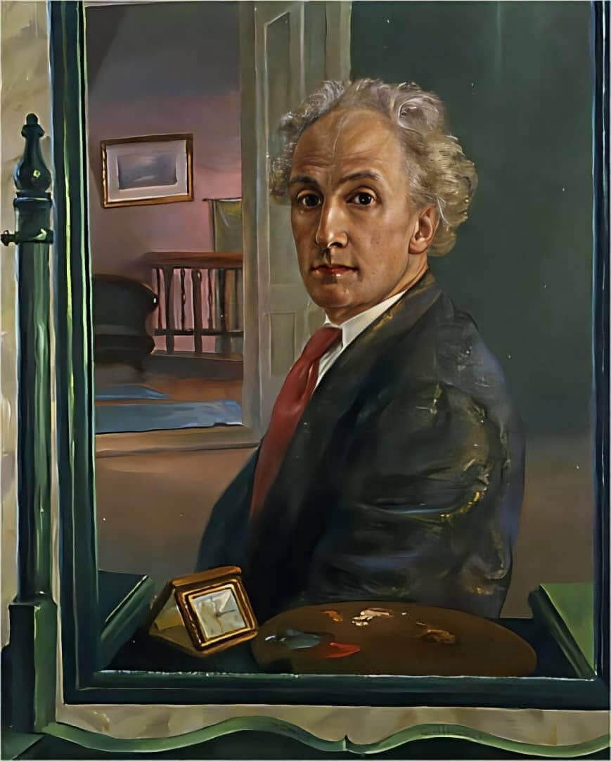 Portrait peint de Guido Nincheri dans son atelier