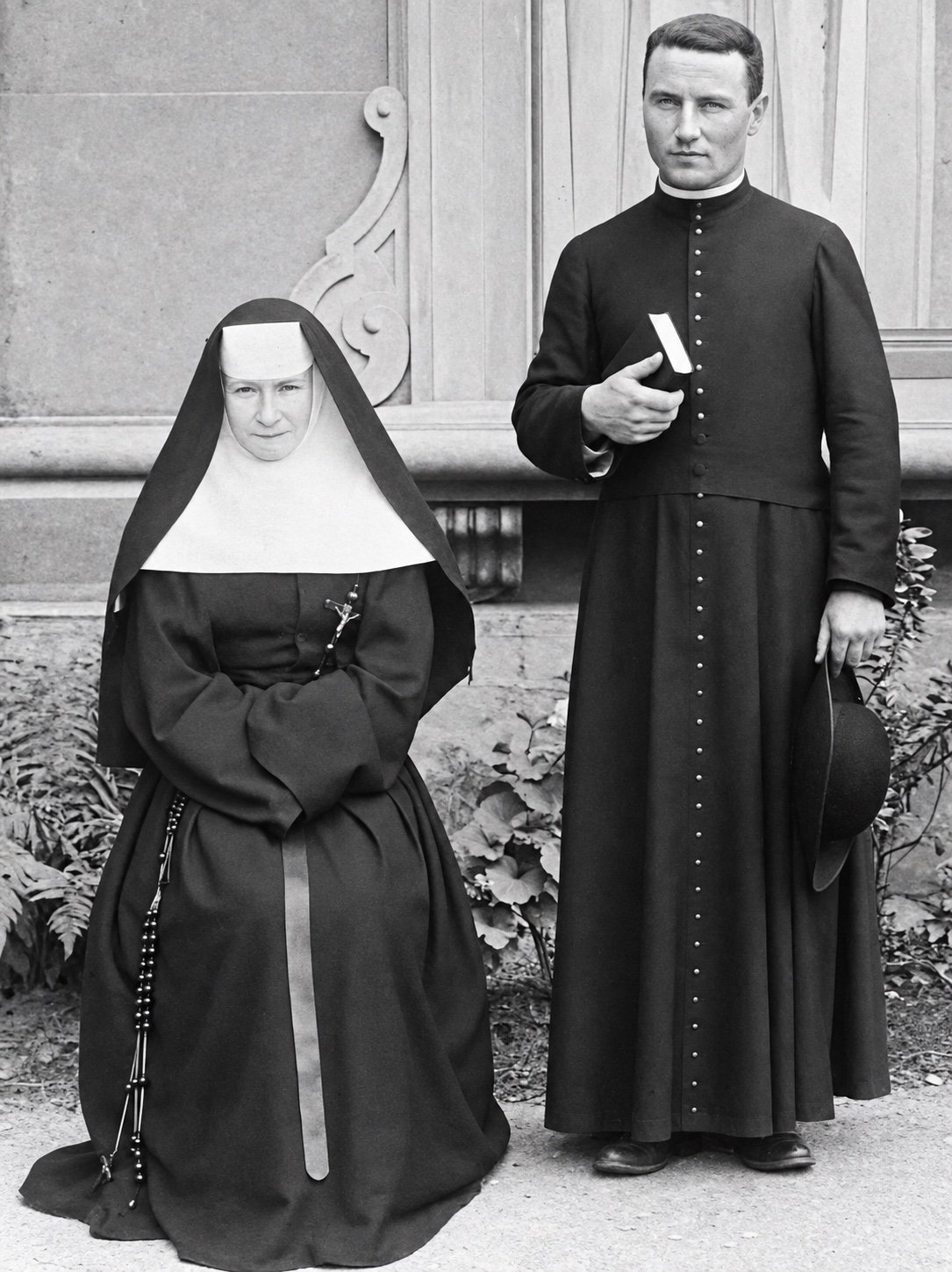 Marie-Anne et Jean Le Jollec en tenue religieuse