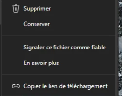 Captura de las opciones disponibles para el archivo descargado.