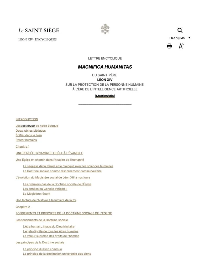 Carta encíclica: Magnifica Humanitas